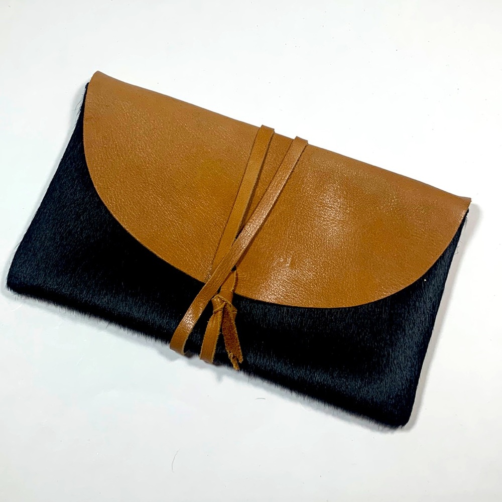 Two Charmed Leather Clutch